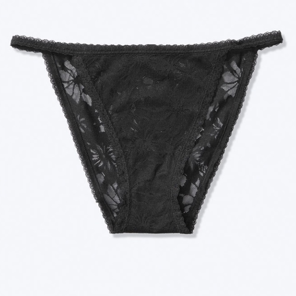 FINALSALE VS PINK Lace High Leg Bikini Black